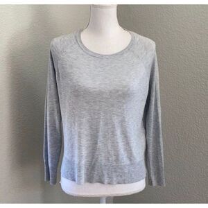 Zara Lightweight Heathered Grey Knit Sweater Size Small